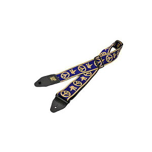 ERNIE BALL ( �A�[�j�[�E�{�[�� ) / 4699 Navy Blue And Beige peace Love Dove Jacquard Strap�ċx�X�y�V����