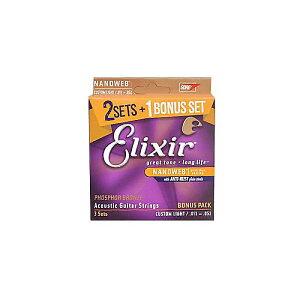 ELIXIR ( GNT[ ) / NANOWEB Phosphor Bronze Custom Light 3-Pack #16544ċx݃Z[