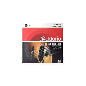 DADDARIO ( �_�_���I ) / EJ12-3D 3Pack 80/20 Bronze Wound Medium�ċx�݃Z�[��