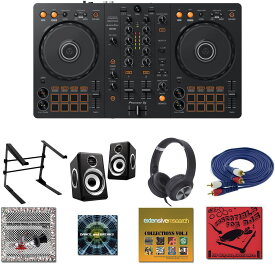 13大特典付 【全部入り初心者セット・低音ブーストスピーカー・スタンド・ヘッドホン】AlphaTheta(アルファシータ) / DDJ-FLX4_LS-01-MHF_Black-silver1317020Op14_set夏休みセール