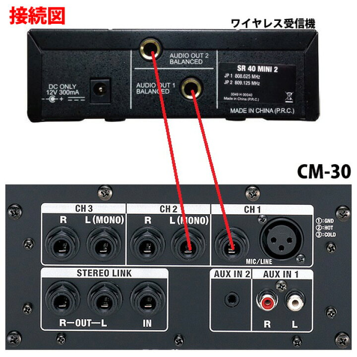 楽天市場】【ワイヤレスマイク2本簡易PAセット】 CM-30 / WMS40 PRO 