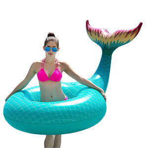 Jasonwell / Giant Inflatable Mermaid Tail Pool Float (Green) }[Che[ ։ċxXyV