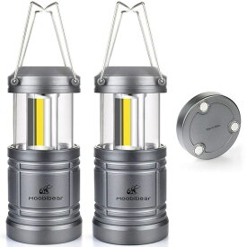 【2個セット】 Moobibear / LED Camping Lantern Lights Collapsible COBテクノロジー LED 折りたためる ランタン 電池式 IPX4防水 海外取寄せ品