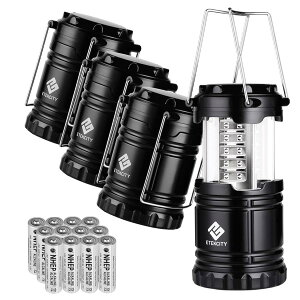 �y4�Z�b�g�z Etekcity / 4 Pack Portable Outdoor LED Camping Lantern �L�����s���O�����^�� LED �܂肽���߂� �����^�� �d�r�� �h�� ���A���i
