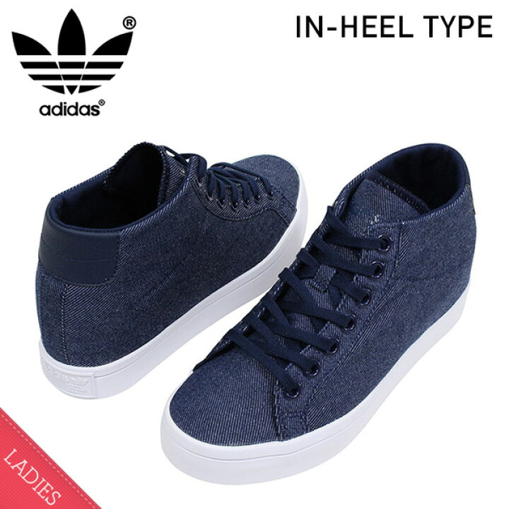 楽天市場 Adidas アディダス Court Vantage Heel Denim レディース スニーカー Navy コートバンテージ インヒール シークレットシューズ ウェッジシューズ ネイビー デニム 紺 女性用 靴 送料無料 By9196 楽天 通販 Rcp Miami Records
