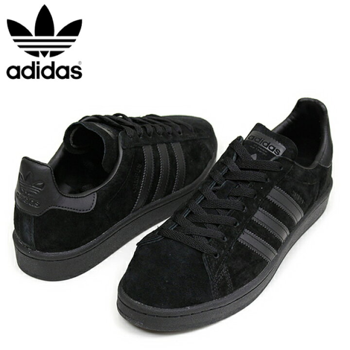adidas アディダス CAMPUS SUEDE メンズ スニーカー ALL BLACK キャンパス ブラック スエード レザー シューズ 本革 黒 送料無料 BZ0079 楽天 通販 【RCP】 miami records アディダス ADIDAS アディダス 黒色 ブラック