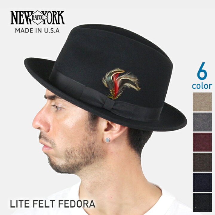 楽天市場】NEW YORK HAT ニューヨークハット Lite Felt Fedora 