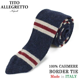 TITO ALLEGRETTO ティト アレグレット カシミヤ マルチボーダー ニットタイ NAVY/RED ネイビー レッド メンズ イタリア製 MADE IN ITALY NAPOLI PITTI パーティ ギフト プレゼント 送料無料 楽天 通販 【RCP】