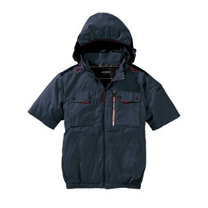 【最大500円引きクーポン★マラソン限定】HOOH 快適ウェア ミドルファン半袖フードジャケット(ファンなし) V1127 サイズ10L 村上被服 2025年春夏新作