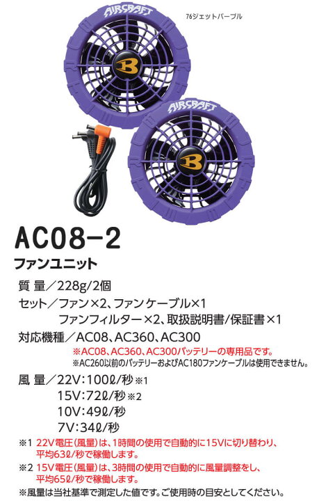 楽天市場】[即日発送]バートル BURTLE カラーファン+新型22Vバッテリー 
