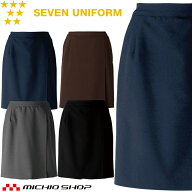 飲食サービス系ユニフォーム セブンユニフォーム Wラップキュロットスカート CK1915 SEVEN UNIFORM 白洋社