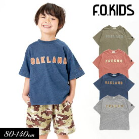 ＜50％OFF＞2022夏【F.O.KIDS/エフオーキッズ】フェルト ロゴ Tシャツ≪80cm 90cm 95cm 100cm 110cm 120cm 130cm 140cm≫子供服 キッズ 女の子 男の子 女児 男児 子ども ジュニア お揃い 無地