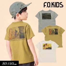 ＜50％OFF＞2022夏【F.O.KIDS/エフオーキッズ】バック フォト プリント Tシャツ≪80cm 90cm 95cm 100cm 110cm 120cm 130cm 140cm≫子供服 キッズ 女の子 男の子 女児 男児 子ども ジュニア お揃い 無地