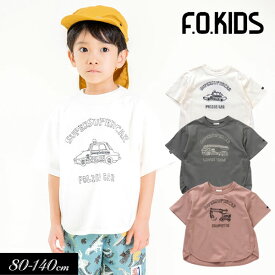 【選べる福袋対象】＜50％OFF＞2022夏【F.O.KIDS/エフオーキッズ】くるま刺繍 Tシャツ_Swimmy Design Lab≪80cm 90cm 95cm 100cm 110cm 120cm 130cm 140cm≫子供服 キッズ 女の子 男の子 女児 男児 子ども 半袖Tシャツ アメカジ トップス DAY1