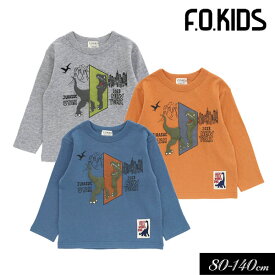 ＜50％OFF＞2023春【F.O.KIDS/エフオーキッズ】TIME TRAVEL DINO TEE_恐竜≪80cm 90cm 95cm 100cm 110cm 120cm 130cm 140cm≫子供服 キッズ 女の子 男の子 女児 男児 子ども 恐竜 Tシャツ 新作