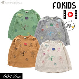 ＜50％OFF＞2023秋冬【F.O.KIDS/エフオーキッズ】トムとジェリーコラボ　モチーフ刺繍 長袖Tシャツ≪80cm 90cm 95cm 100cm 110cm 120cm 130cm 140cm 150cm≫子供服 キッズ 女の子 男の子 女児 男児 ジュニア Tシャツ