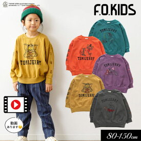 ＜50％OFF＞2023秋冬【F.O.KIDS/エフオーキッズ】トムとジェリーコラボ　カラフルダイ プルオーバー≪80cm 90cm 95cm 100cm 110cm 120cm 130cm 140cm 150cm≫子供服 キッズ 女の子 男の子 女児 男児 ジュニア Tシャツ