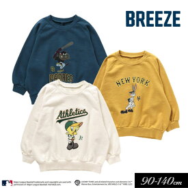 ＜50％OFF＞2023秋冬【BREEZE/ブリーズ】MLB×LOONEY TUNES ラグラン トレーナー≪90cm 100cm 110cm 120cm 130cm 140cm≫子供服 キッズ 女の子 男の子 女児 男児 子ども 裏毛 トレーナー