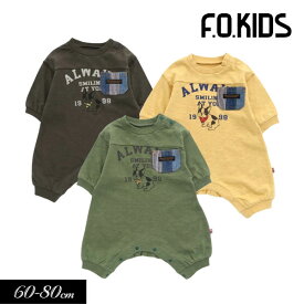 ＜30％OFF＞2024春【F.O.KIDS/エフオーキッズ】デニム ポケットプリント カバーオール≪60cm 70cm 80cm≫ ベビー 男の子 女の子 お祝い 出産 ギフト