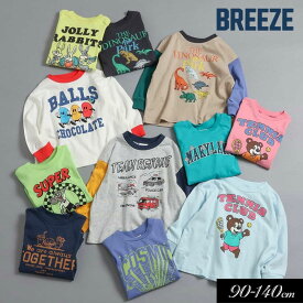 ＜20％OFF＞2026春【BREEZE/ブリーズ】WEB限定_イロイログラフィック 長袖Tシャツ≪90cm 100cm 110cm 120cm 130cm 140cm 150cm≫男の子 女の子 子供服 キッズ ジュニア ロンT プチプラ トップス かわいい