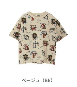 セール<40%OFF>2025夏【MAKE YOUR DAY/メイクユアデイbyフィクスラボ】夏の星座 総柄 半袖Tシャツ≪110cm 120cm 130cm 140cm≫男の子 女の子 Tシャツ 子供服 ジュニア