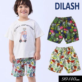 ＜50％OFF＞2023夏【DILASH/ディラッシュ】トロピカル 総柄 パンツ 4.5分丈≪90cm 100cm 110cm 120cm 130cm 140cm≫子供服 キッズ 男の子 男児 子ども ジュニア ストレッチ≪店頭受取対応商品≫