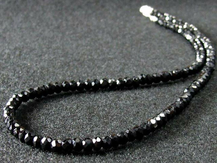 楽天市場】6mm 光沢ブラックスピネル ネックレス50cm 50cm,49cm,48cm 