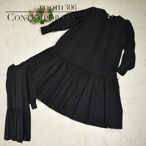 _24܂10%OFFN[|{艿50%OFF^room306 CONTEMPORARY Os s[X O 2way cotton gather fiare One-piece fB[X yzs ubN CGx/ux t/H/ tA 