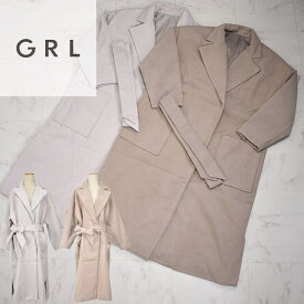 ＼SS半額サーチ品多数ALL10％OFF♪／grl ロングコート 冬 コート レディース リボンベルト フェイクウール【大】GRL rut401 フリーサイズ アイボリー/ベージュ グレイル イエベ/ブルベ 秋/冬