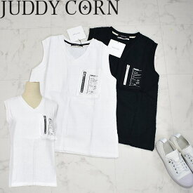 ＼27日まで10％OFFクーポン♪／日本製 JUDDY CORN ジュディーコーン コットン Vネック Tシャツ 綿 カットソー レディース パイル 1066 【小】カジュアル オーバーサイズ 立体ポケット ホワイト/ブラック フリーサイズ トップス