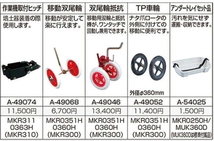 マキタ makita MKR0363H用 A-49074 作業機取付ヒッチ