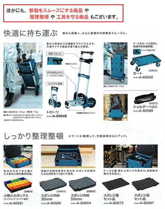 楽天市場】マキタ マックパックシリーズ ＜A-60523＞ タイプ3 長さ295mm×幅395mm×高さ210mm 電動工具用ケース 【積み重ね 連結  最安値挑戦 通販 おすすめ 人気 価格 安い ケース 箱 移動 運搬】 : 三河機工 カイノス 楽天市場店