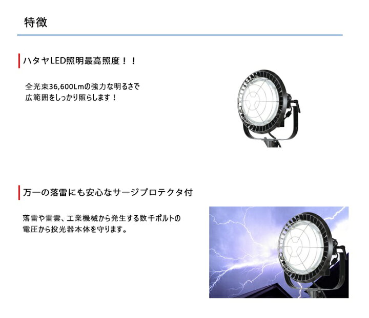楽天市場】ハタヤリミテッド サンフラワーライト 300W LED投光器 ＜LE 