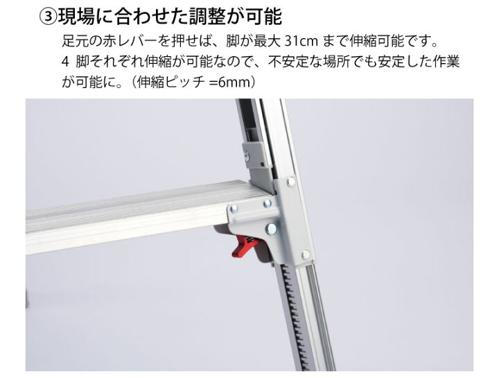 楽天市場】ハセガワ 脚部伸縮式専用脚立 10段 10尺 RYZ型 ＜RYZ-30c 