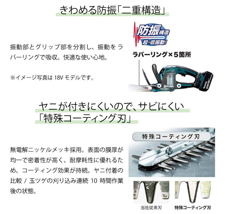 楽天市場】マキタ 充電式ヘッジトリマ 350mm セット品 ＜MUH354DWH 