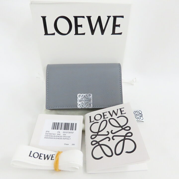 楽天市場】ロエベ カードケース アナグラム レザー グレー 未使用【質 