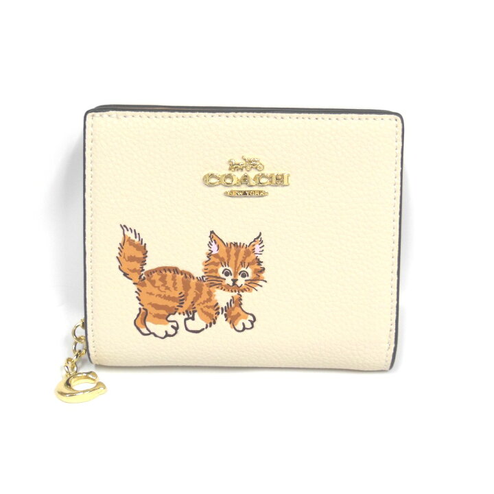 楽天市場】コーチ 二つ折り財布 猫 キャットプリント CC472 レザー  