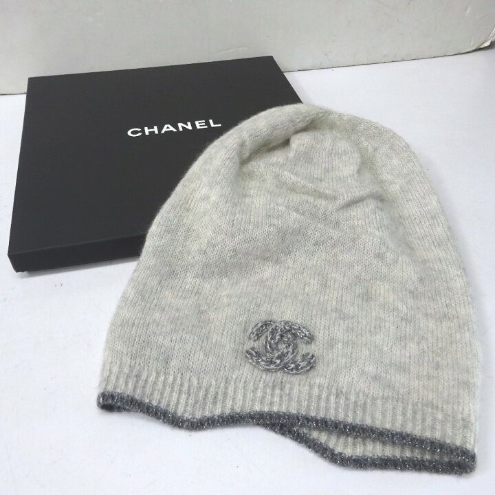 楽天市場】シャネル ニットキャップ ニット帽 ココマーク グレー 