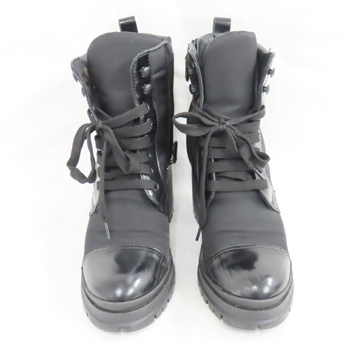 楽天市場】プラダ 靴 Re-Nylon xレザー ナイロン ブーツ 708 ブラック  