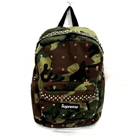 シュプリーム×ビービーサイモン リュック カモフラ ラインストーン スタッズ キャンバス Supreme×b.b.simon 展示品【質みなみ・千早駅前店】【質屋】 Supreme【中古】【新古品・未使用】 Th993591