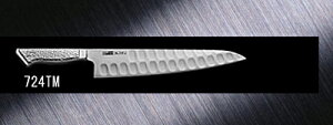 グレステン プロフェッショナルナイフステンレスハンドル 724TM牛刀24cm【送料無料/新潟の包丁/ディンプル/高級包丁/一流シェフ愛用/驚きの切れ味/トマトがきれいに切れる/刃離れ/日本製
