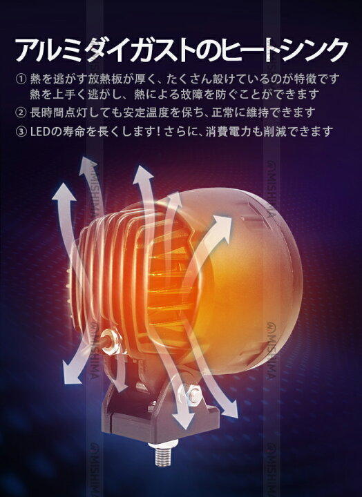 楽天市場】LEDワークライト 高輝度2500LM 狭角スポット｜【8台セット 