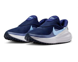 手を使わずに履ける靴 軽量 ナイキ レディース ランニングシューズ レボリューション 8 イージーオン HQ2415 400 REVOLUTION 8 黒 マラソン ローカット 速い メッシュ 運動靴 軽量 運動会 ネイビー