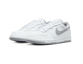 ナイキ スニーカー メンズ ビッグナイキ NIKE BIG ロー ホワイト グレー ローカット 355152-106 大きいサイズ 運動靴 定番 クラシック カジュアル 灰色 白 真っ白 通学 かっこいい 軽量モデル 25cm 25.5cm 26cm 26.5cm 27cm 28cm 28.5cm 29cm