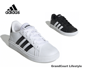 アディダス adidas レディース ジュニア スニーカー グランドコート2.0 ローカット GW6511 GW6503 アディダスネオ ホワイト ブラック おしゃれ かっこいい かわいい 定番 男の子 女の子 白 黒 22.5cm 23cm 23.5cm 24cm 24.5cm 25cm