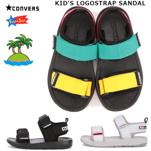 �R���o�[�X �W���j�A �L�b�Y �T���_�� �A�N�A �E�H�[�^�[ KIDS LOGOSTRAP SANDAL �j�̎q ���̎q �q���C ���S�X�g���b�v �T���_�� ���V�� �������p ���������� �L�����v �u���b�N �z���C�g �}���` 373