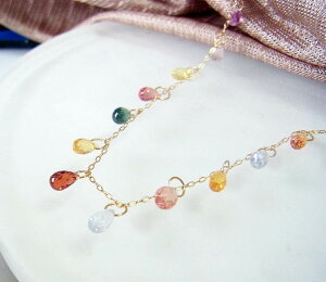 K18 マルチ サファイア 18金 ネックレス