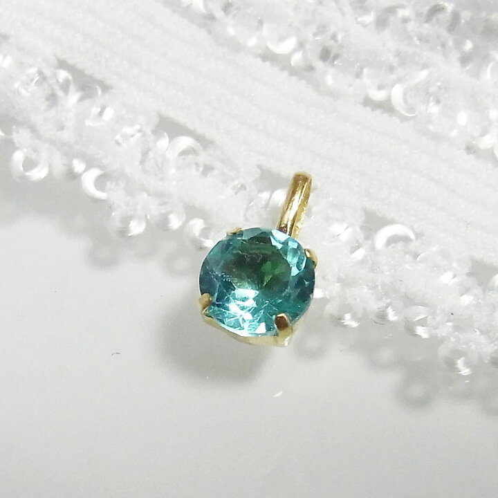楽天市場】K18 6mm ブルーアパタイト ペンダント トップ チャーム  