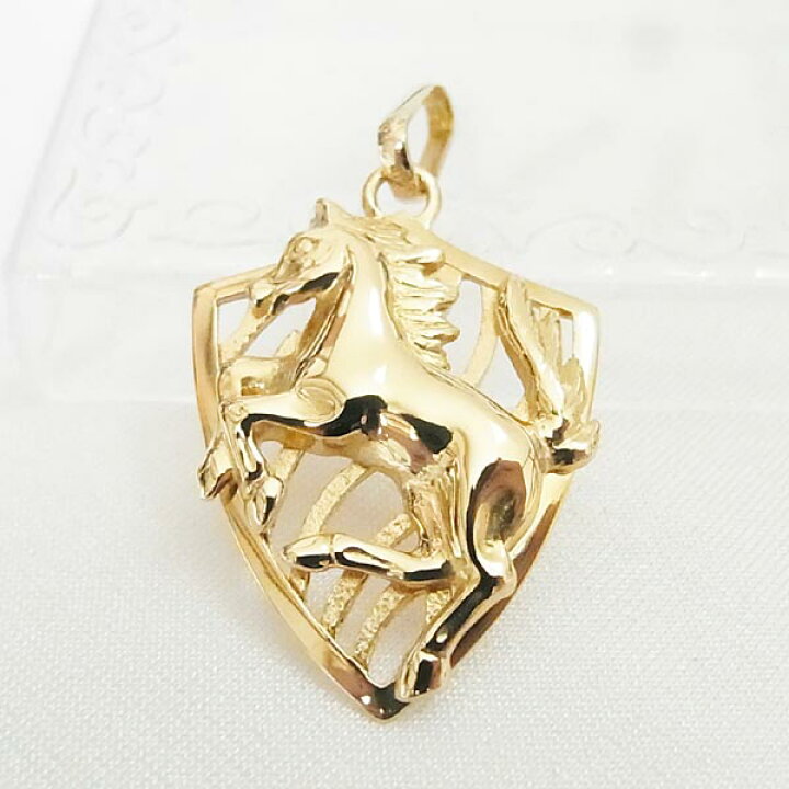 楽天市場】【男女兼用】馬 ホース ツヤあり18金 K18 ペンダント トップ  