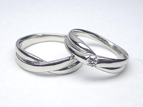 【結婚指輪：ペア価格】0.1ctダイヤ入り(無し)プラチナリング マリッジリング